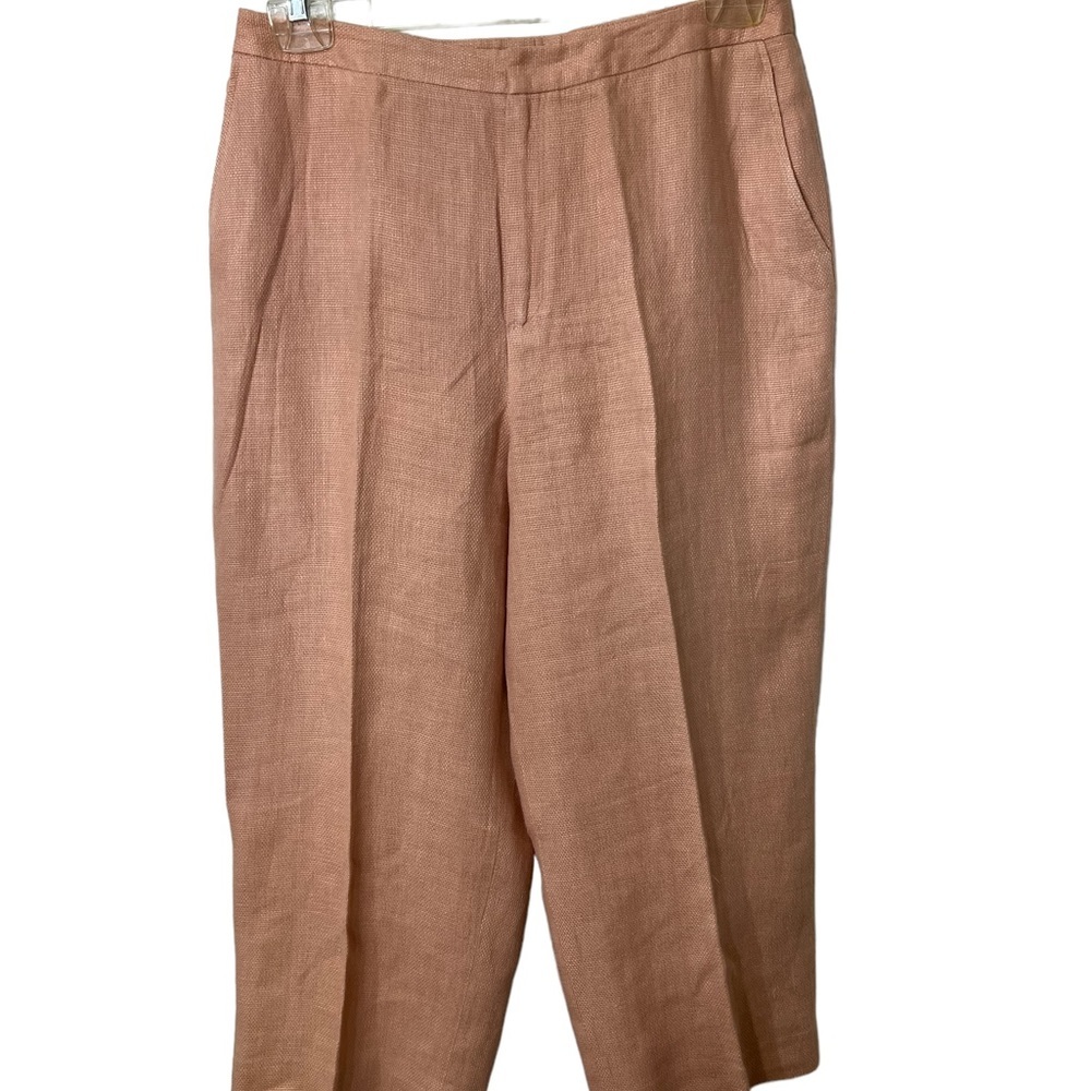 ELLEN TRACY LADYS LINEN CAPRIS, SIZE 12 INSEAM 22”.☑️ - Picture 3 of 5